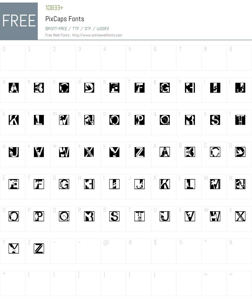 PixCaps Font Screenshots