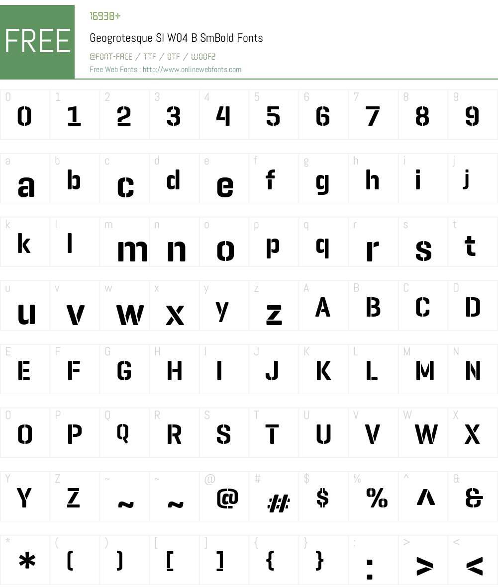 GeogrotesqueSlW04-BSmBold Font Screenshots