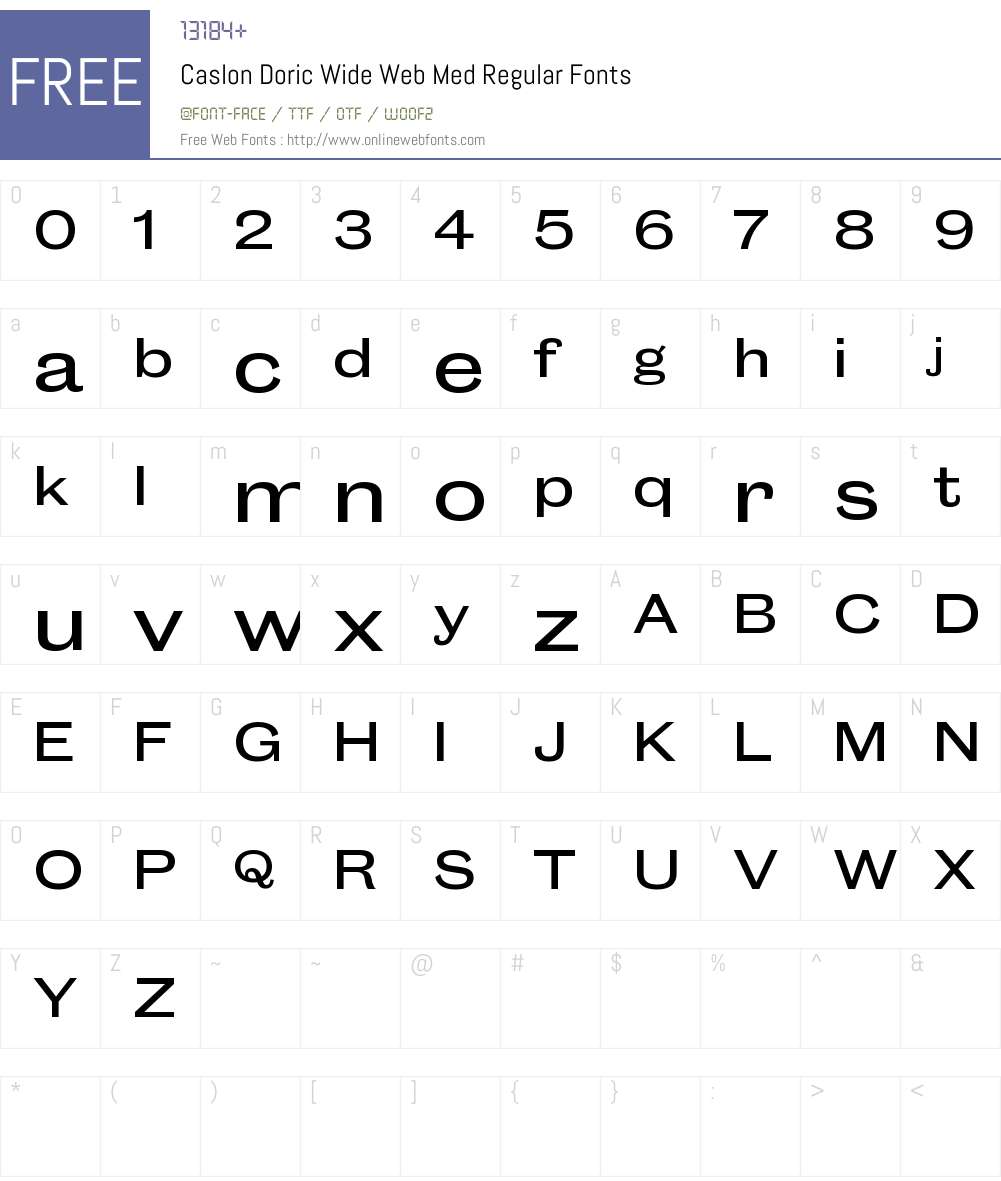 Caslon Doric Wide Web Med Font Screenshots