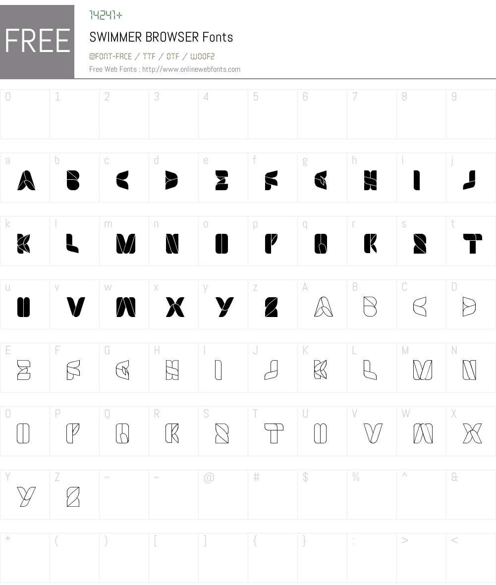 SWIMMER BROWSER Font Screenshots