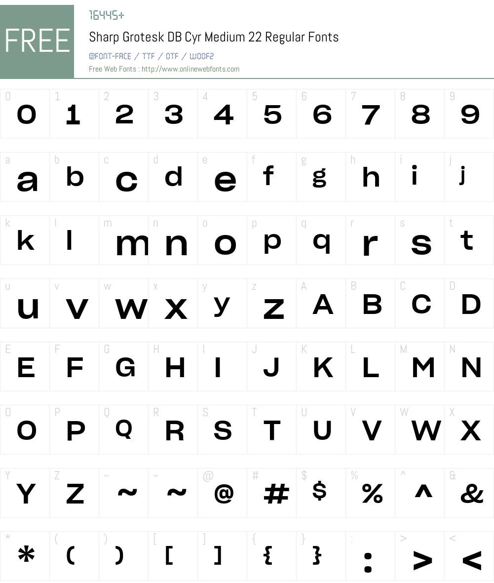 Sharp Grotesk DB Cyr Medium 22 Font Screenshots