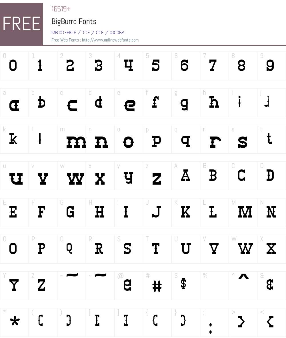 Big Burro Font Screenshots