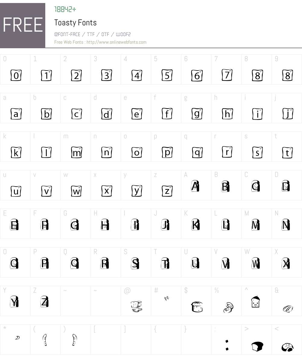Toasty Font Screenshots