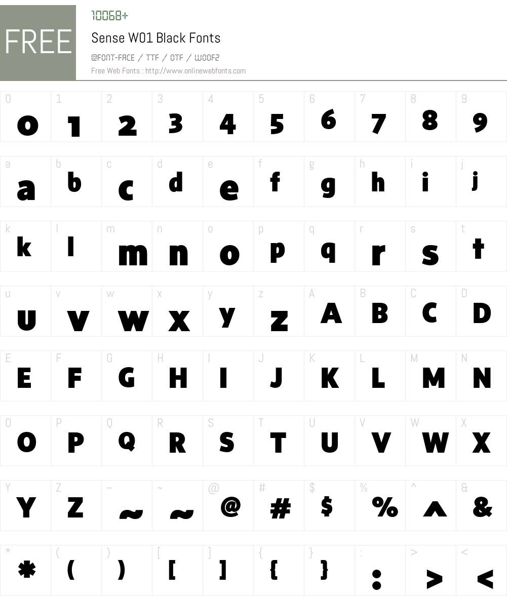SenseW01-Black Font Screenshots