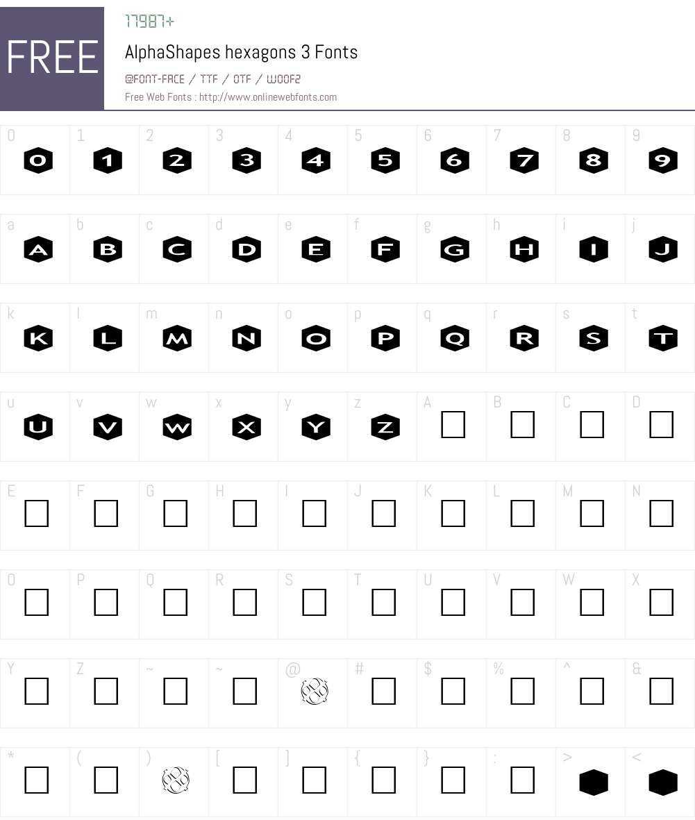 AlphaShapes hexagons 3 Font Screenshots