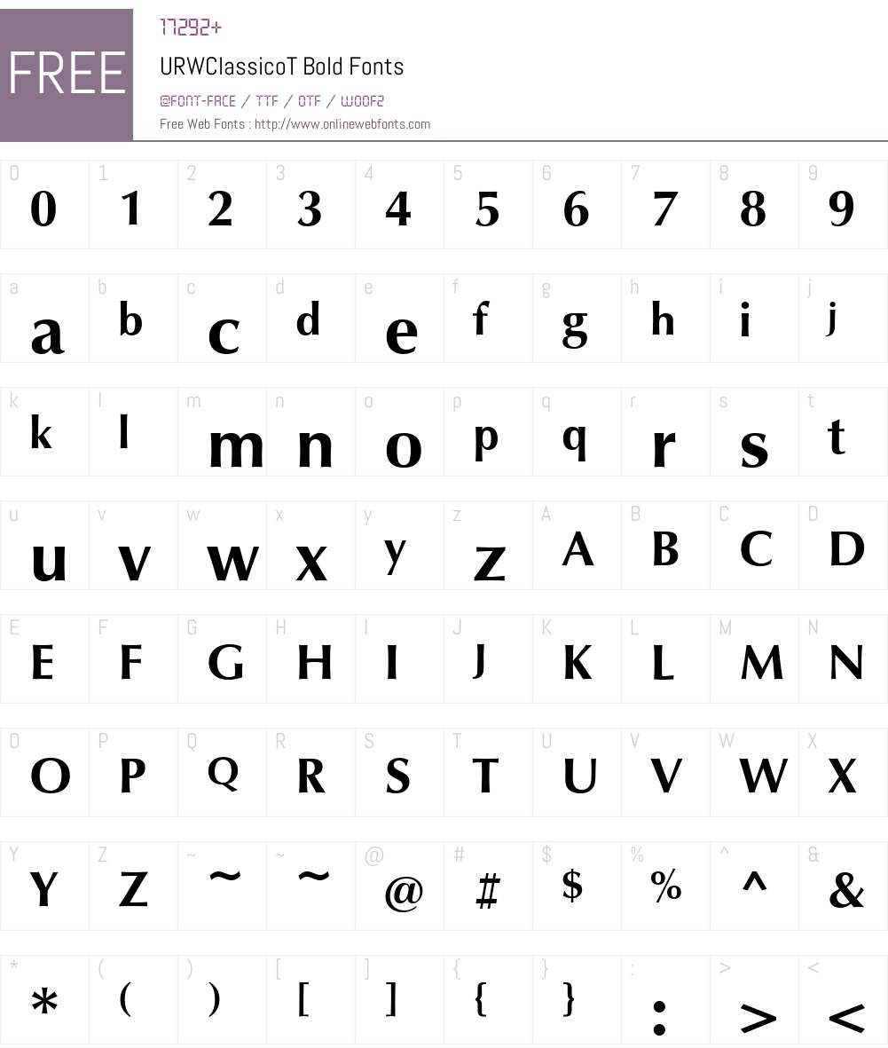 URWClassicoT Font Screenshots