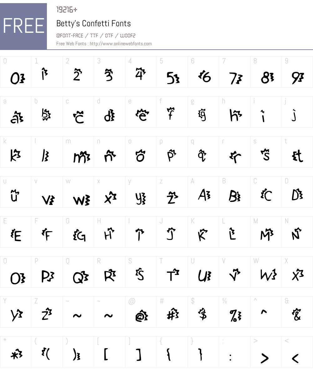 Betty's Confetti Font Screenshots