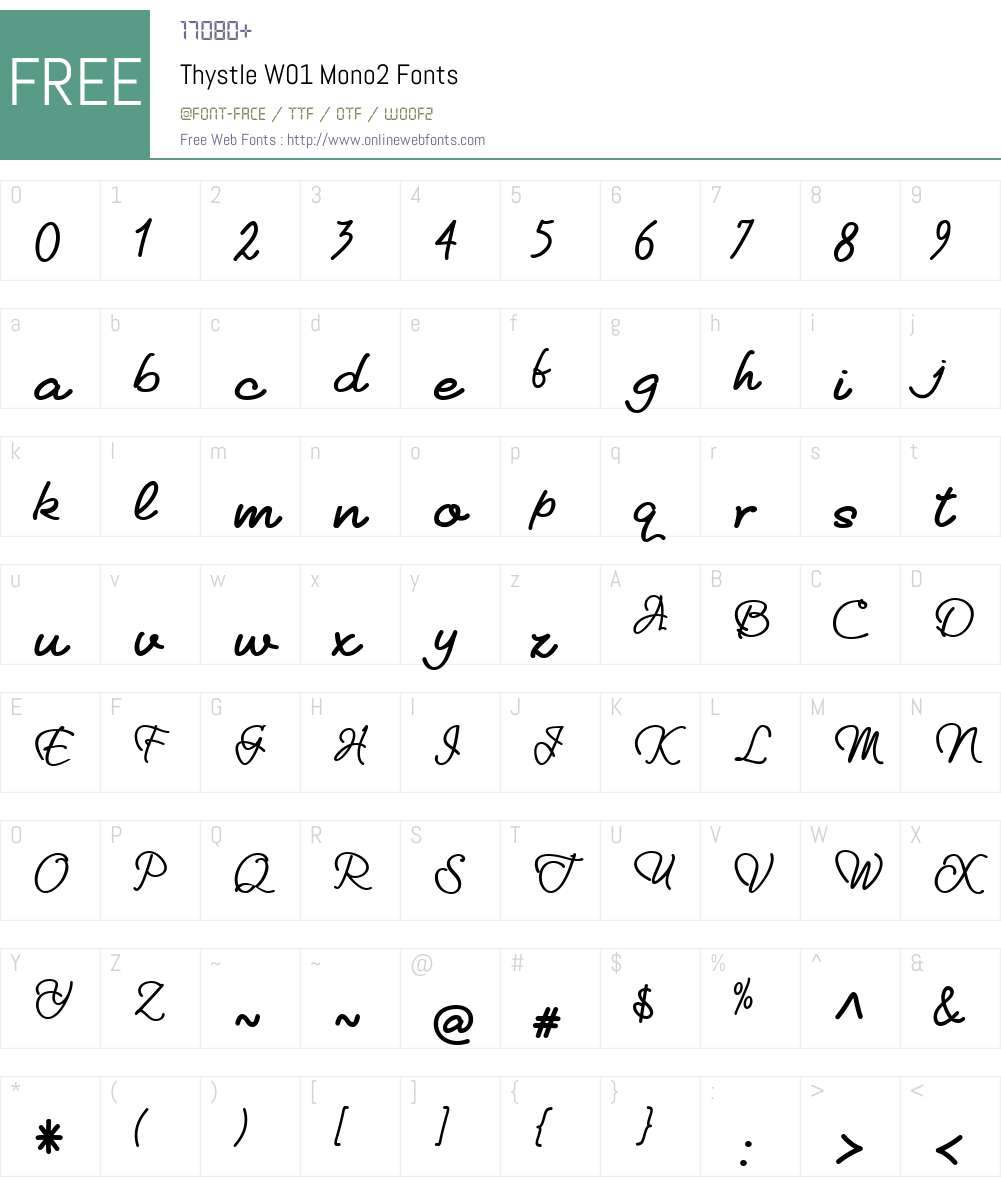 ThystleW01-Mono2 Font Screenshots