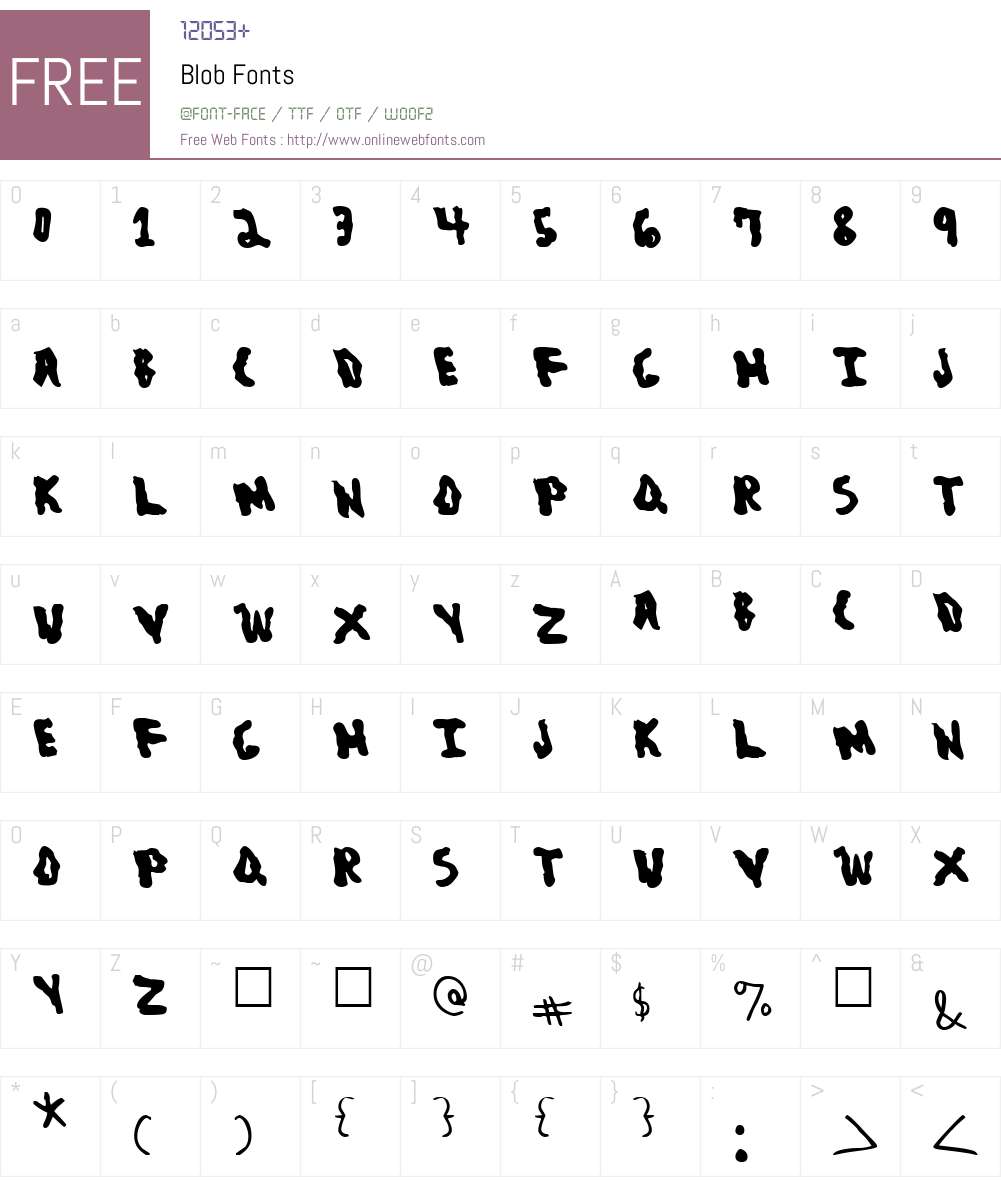 Blob Font Screenshots