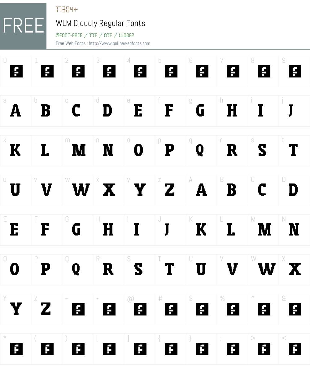 WLM Cloudly Font Screenshots