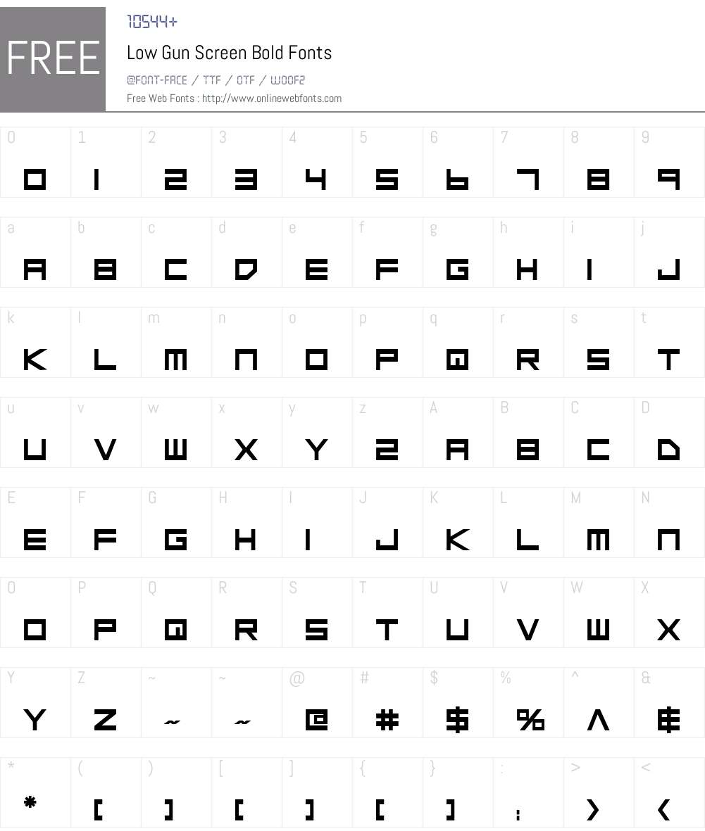 Low Gun Screen Bold Font Screenshots