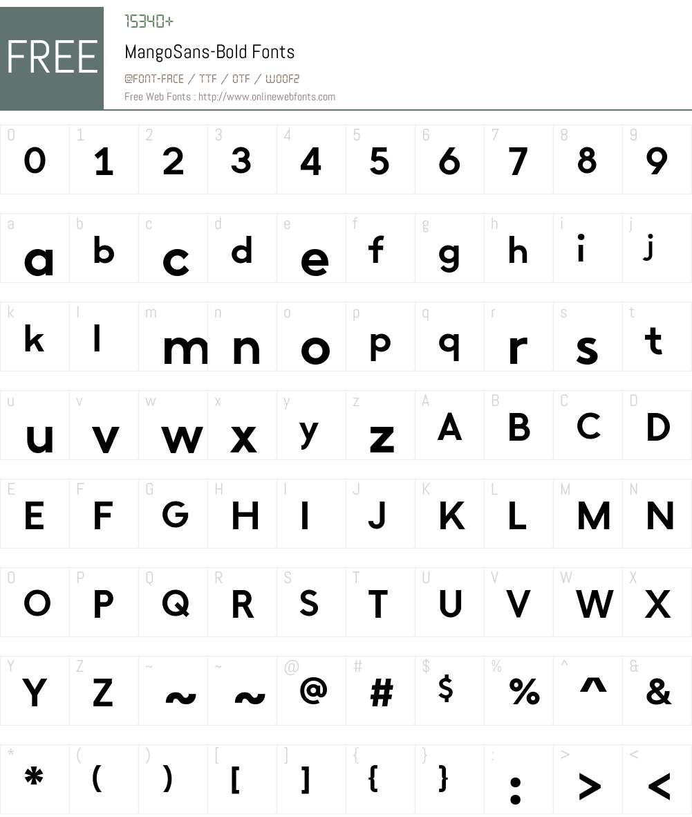 MangoSans Bold Font Screenshots