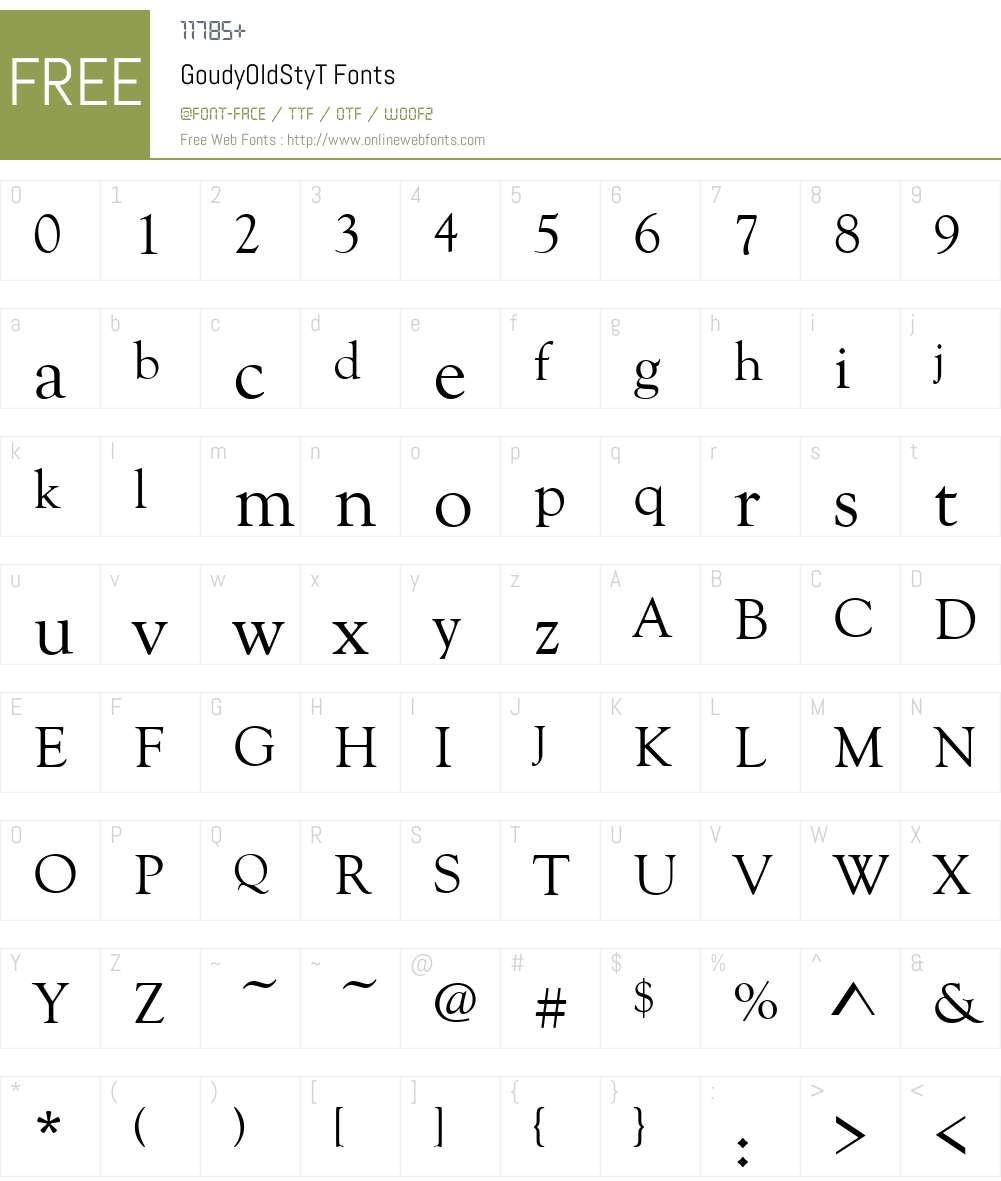 GoudyOldStyT Font Screenshots
