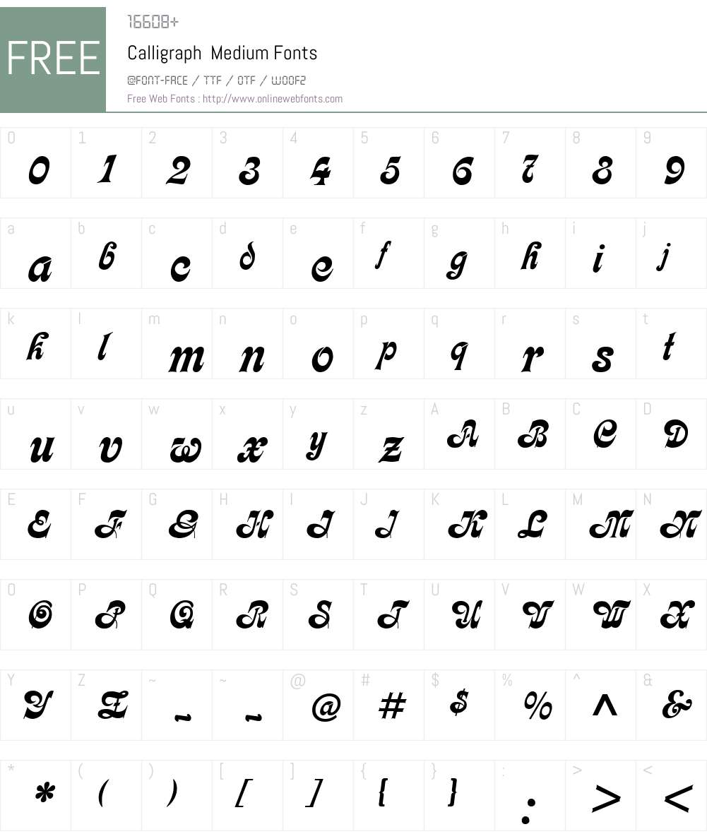 Calligraph Font Screenshots