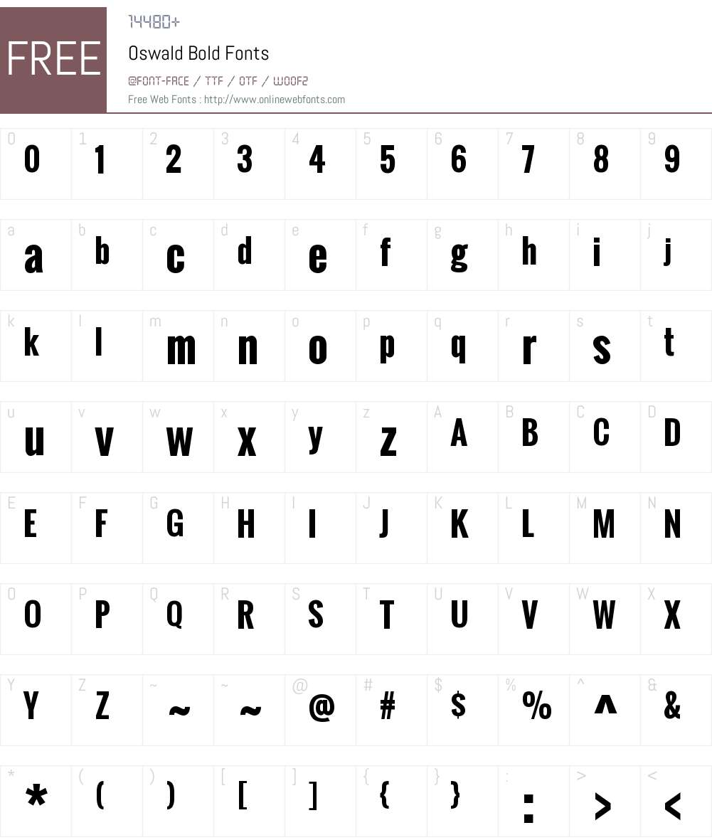 Oswald Font Screenshots