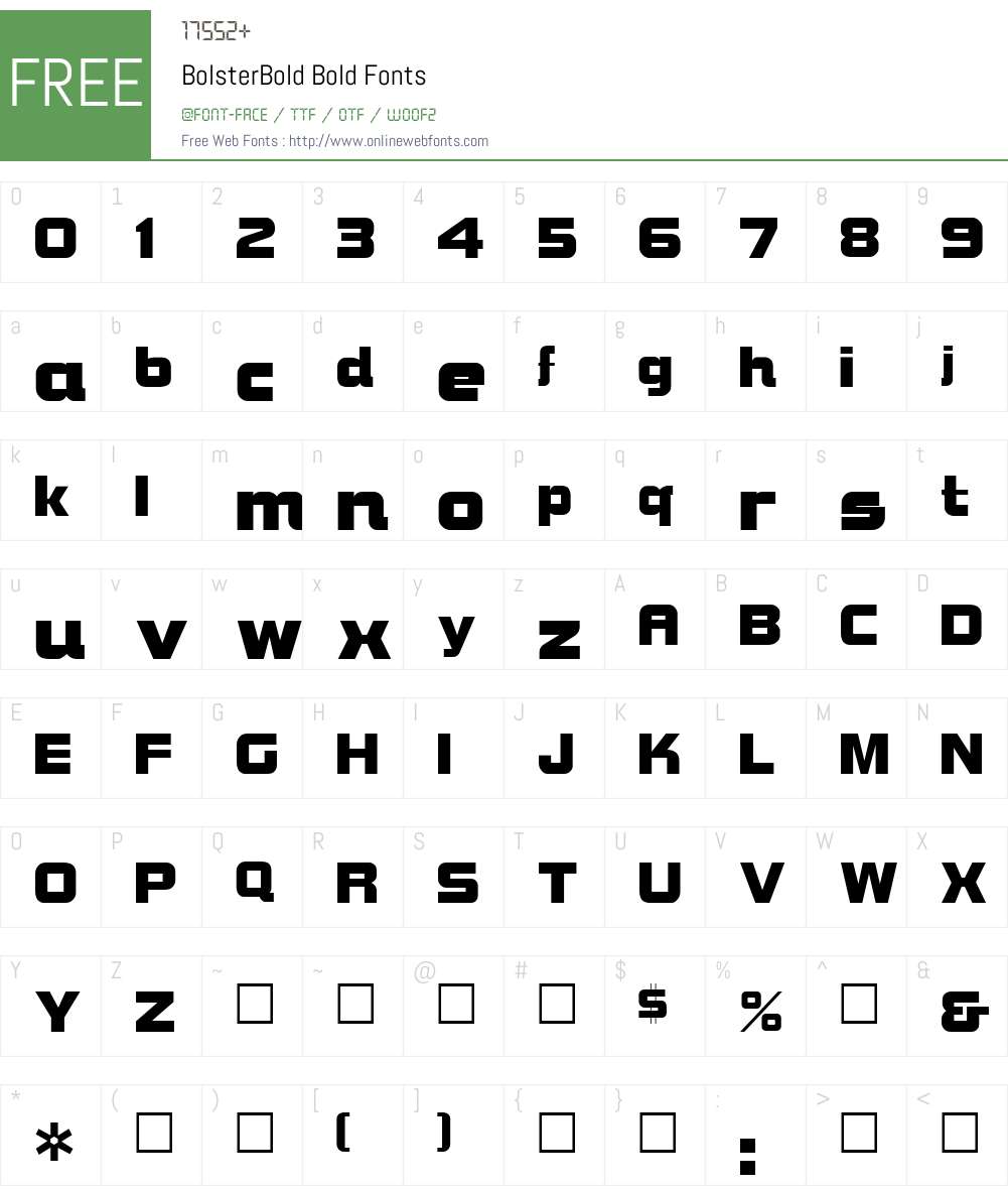 BolsterBold Font Screenshots