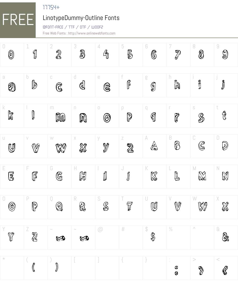 LTDummy Outline Font Screenshots