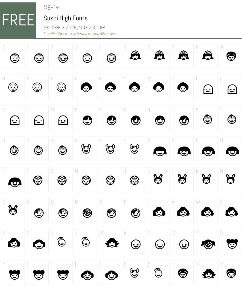 Sushi High Font Screenshots