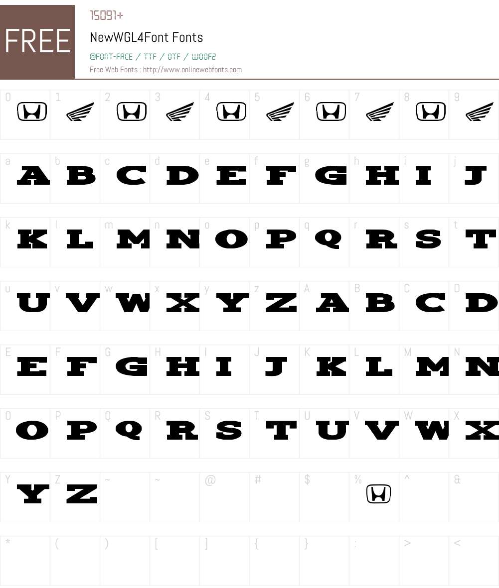 Hondafont Font Screenshots