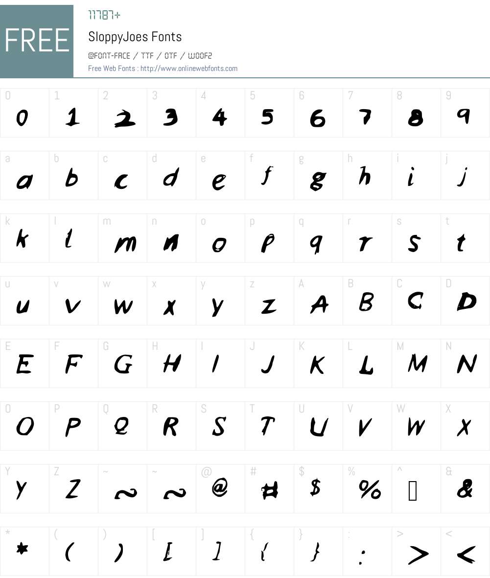 SloppyJoes Font Screenshots