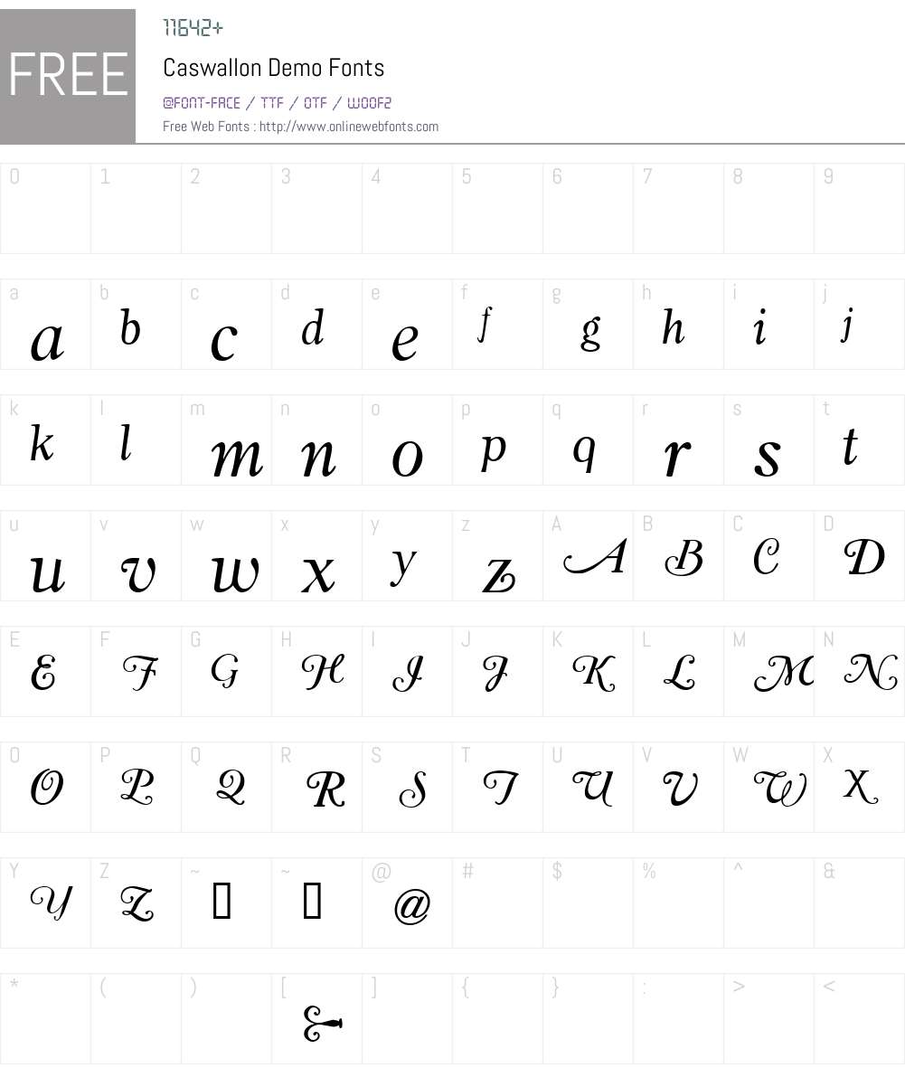 Caswallon Demo Font Screenshots