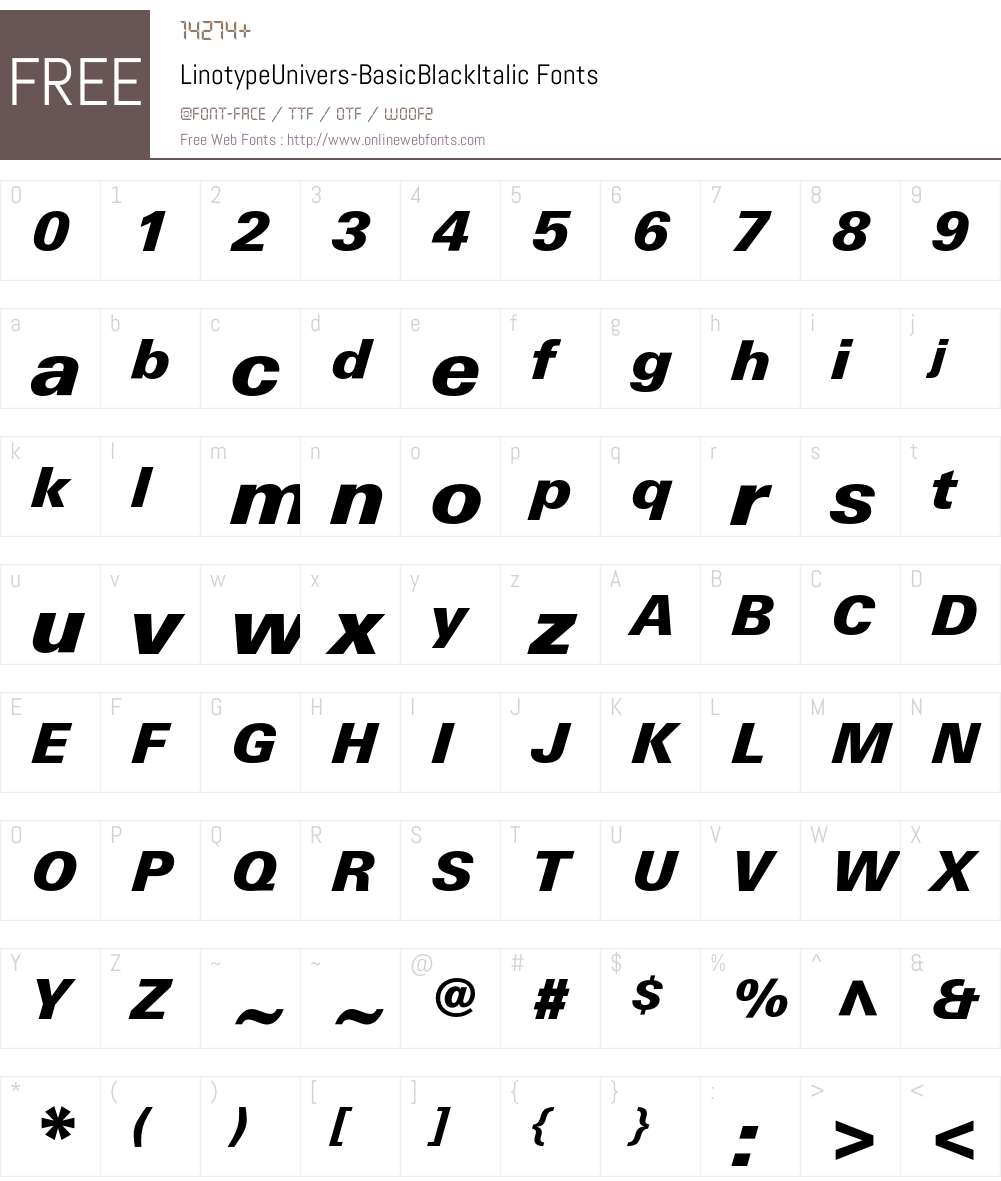 LinotypeUnivers Font Screenshots