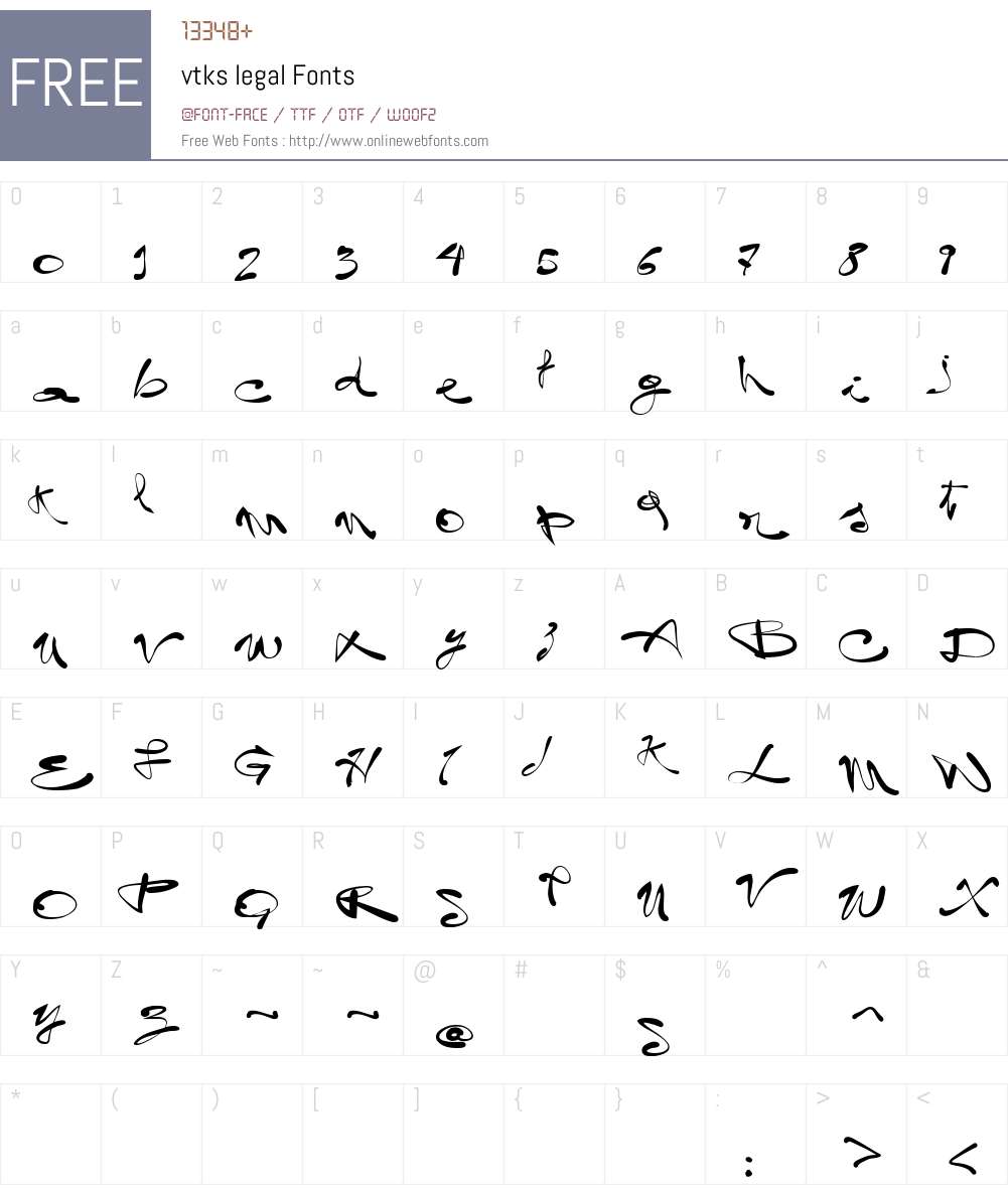 vtks legal Font Screenshots