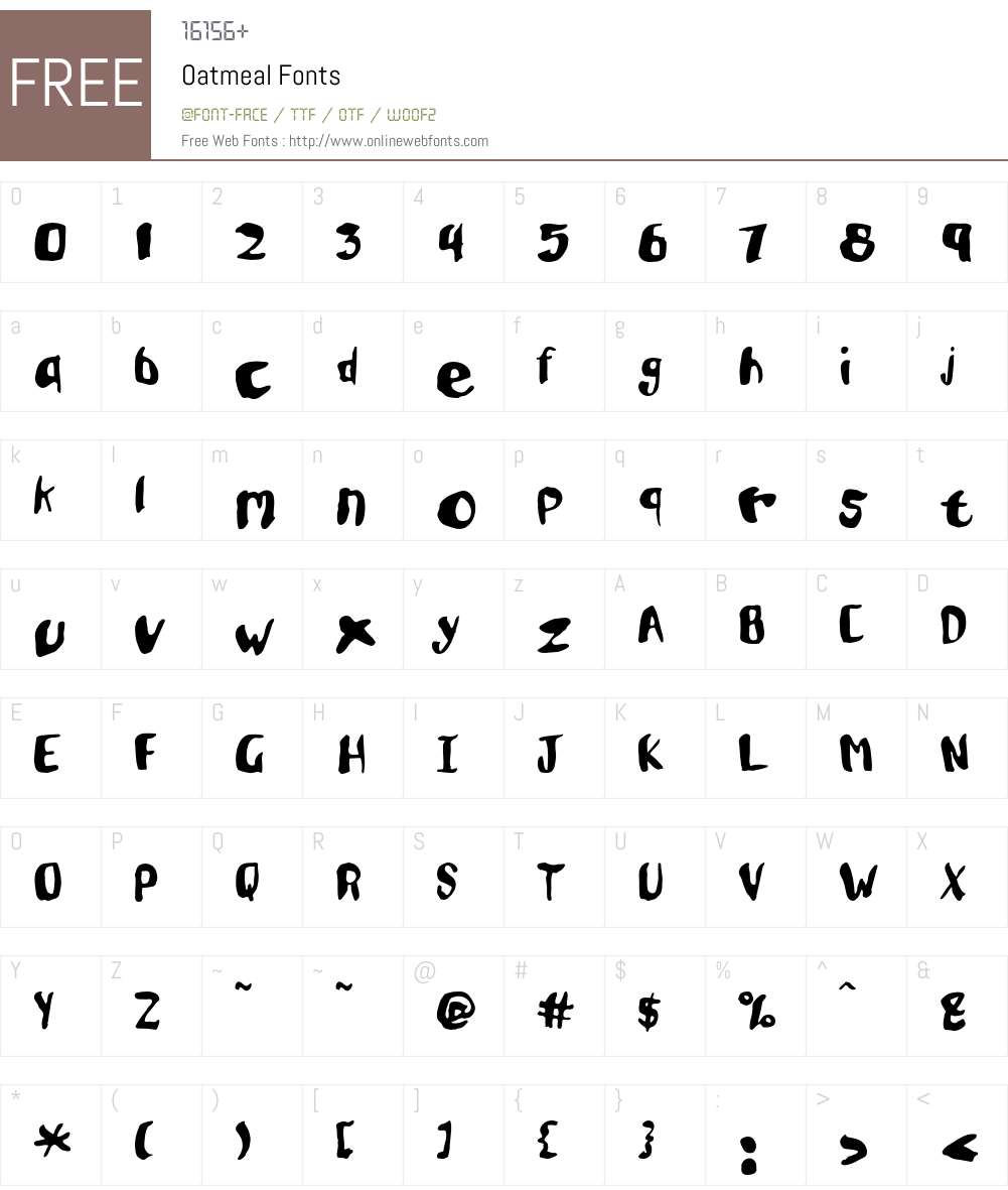 Oatmeal Font Screenshots