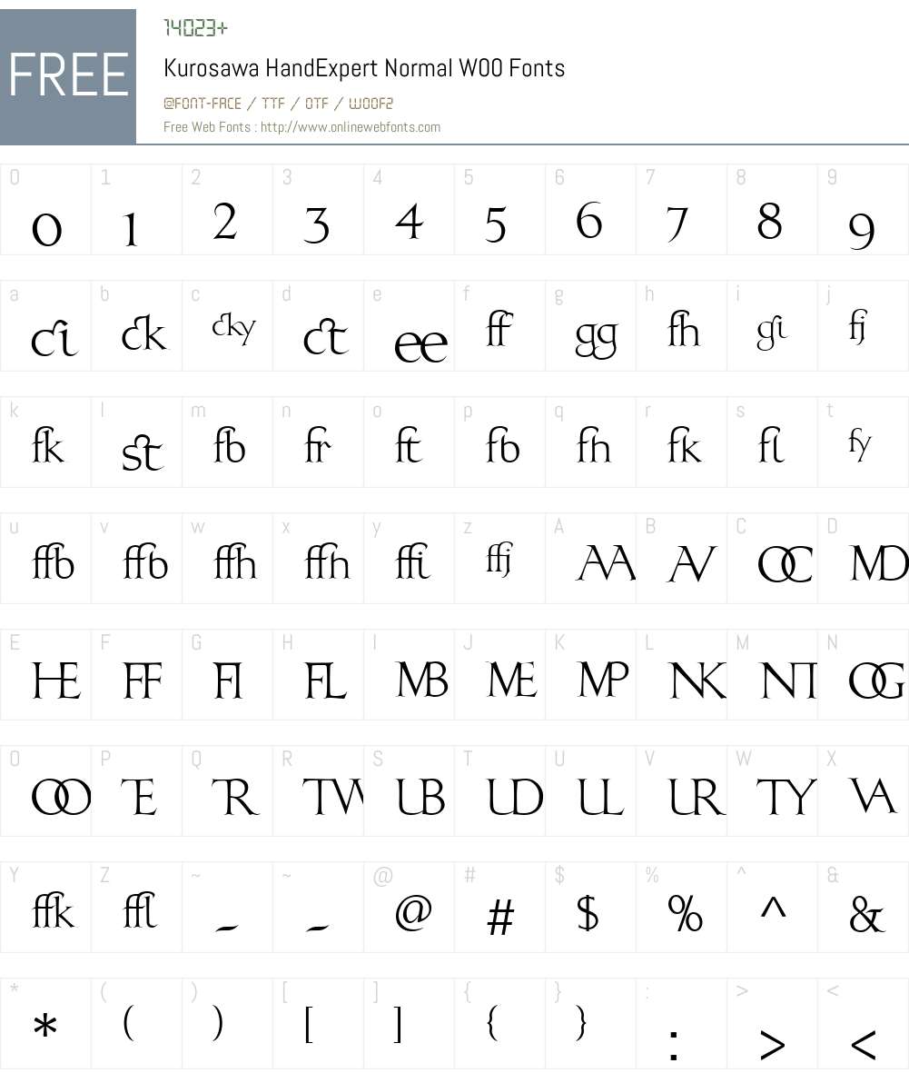 Kurosawa Hand Font Screenshots