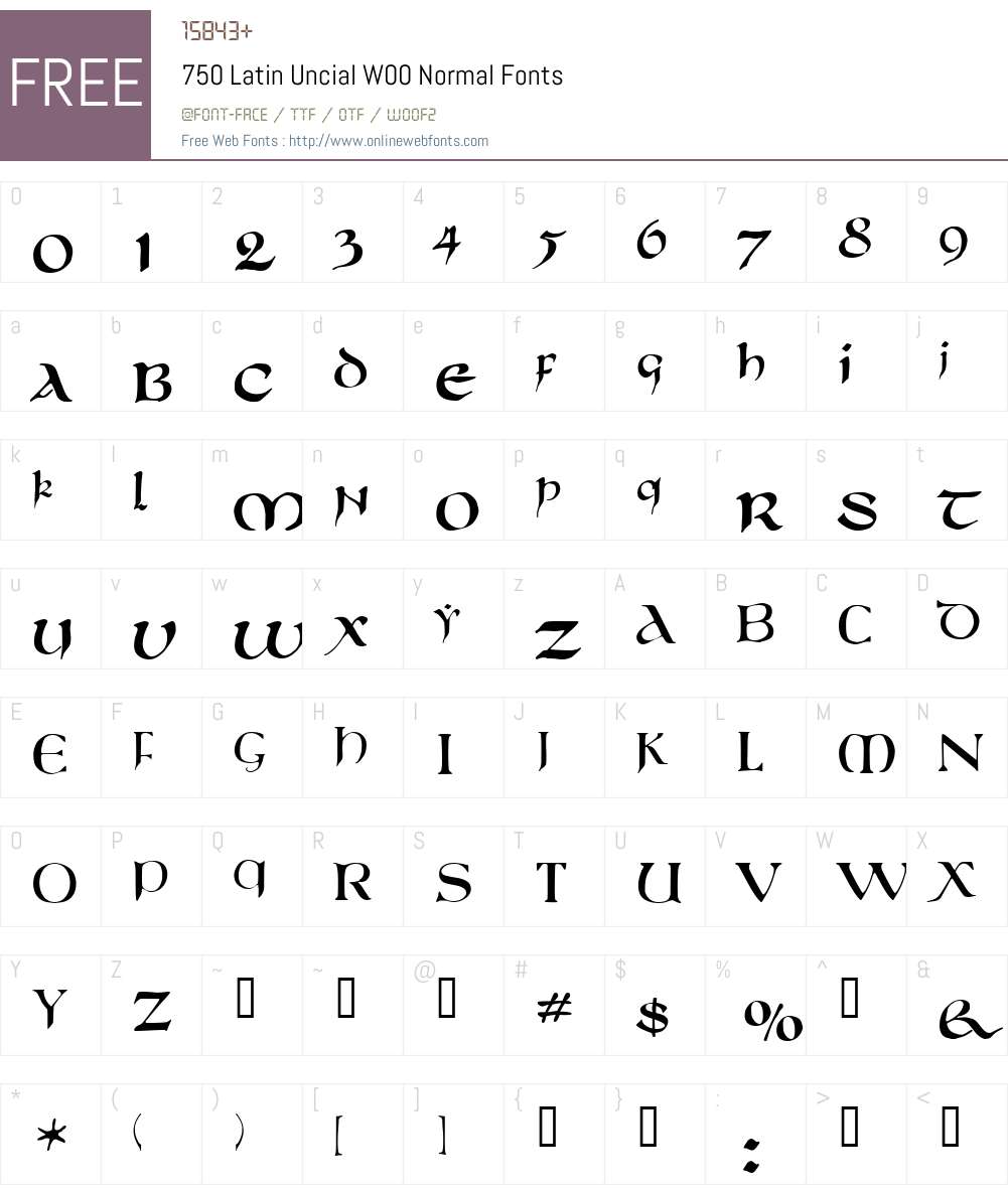 750 Latin Uncial Font Screenshots