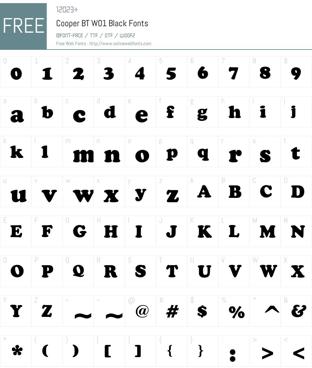 CooperBTW01-Black Font Screenshots