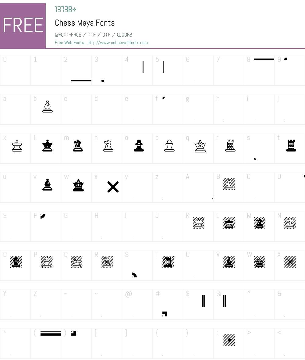 Chess Maya Font Screenshots