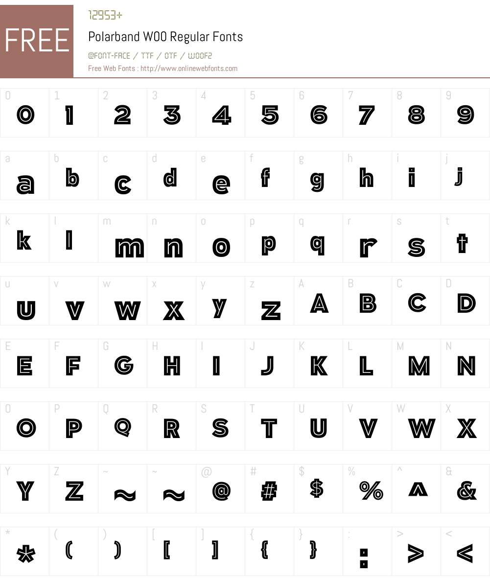 PolarbandW00-Regular Font Screenshots