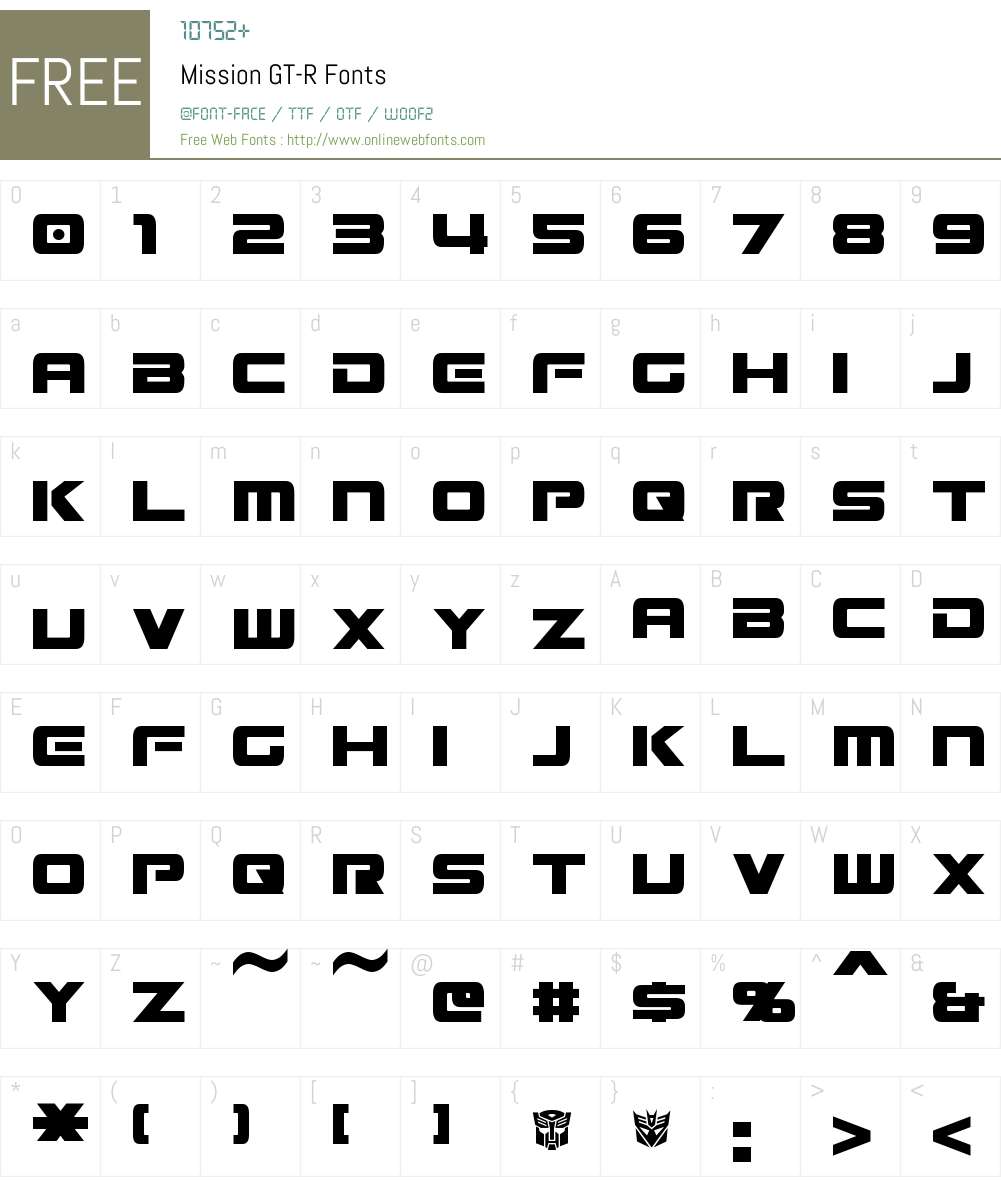 Mission GT-R Font Screenshots