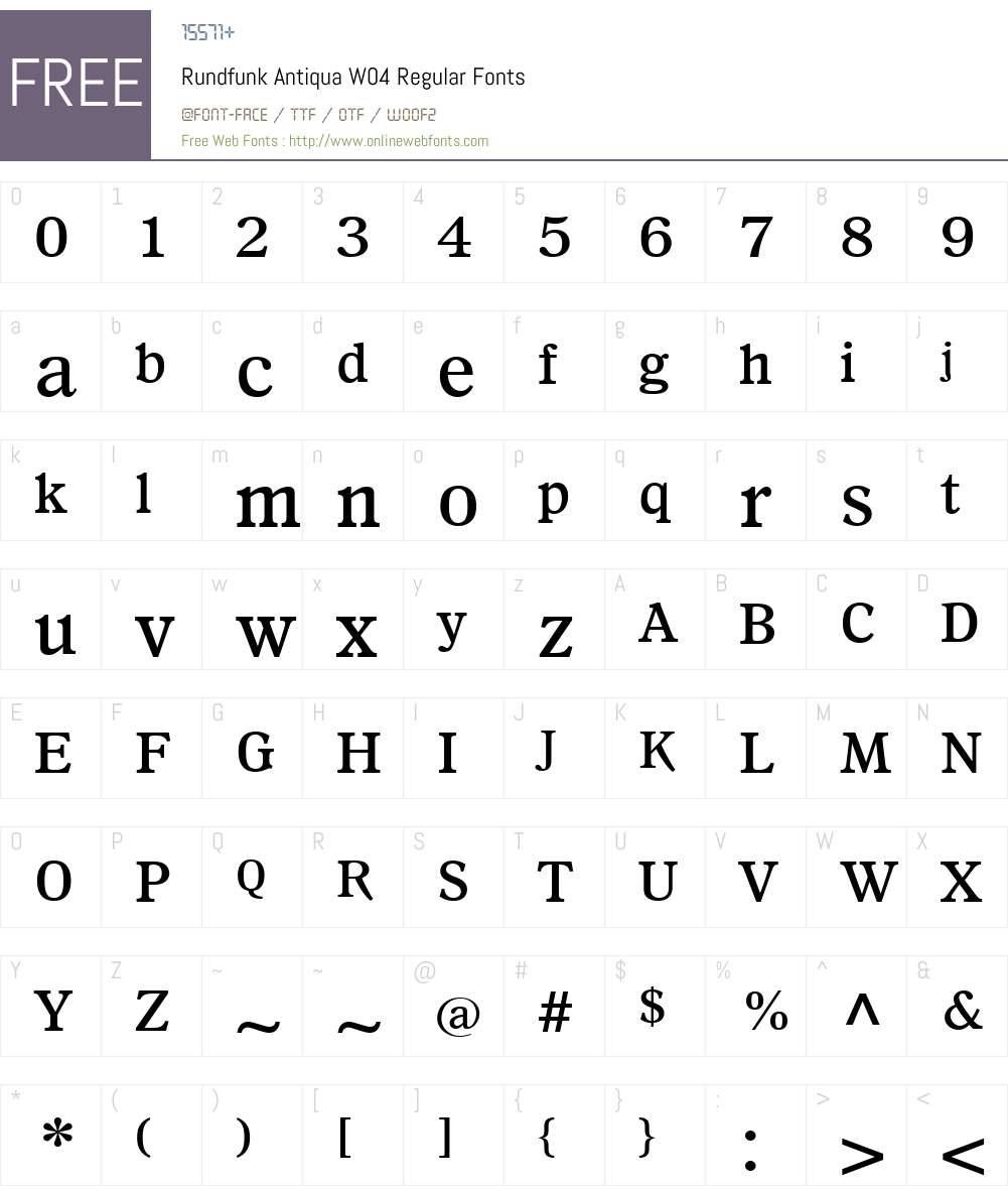 Rundfunk Antiqua Font Screenshots