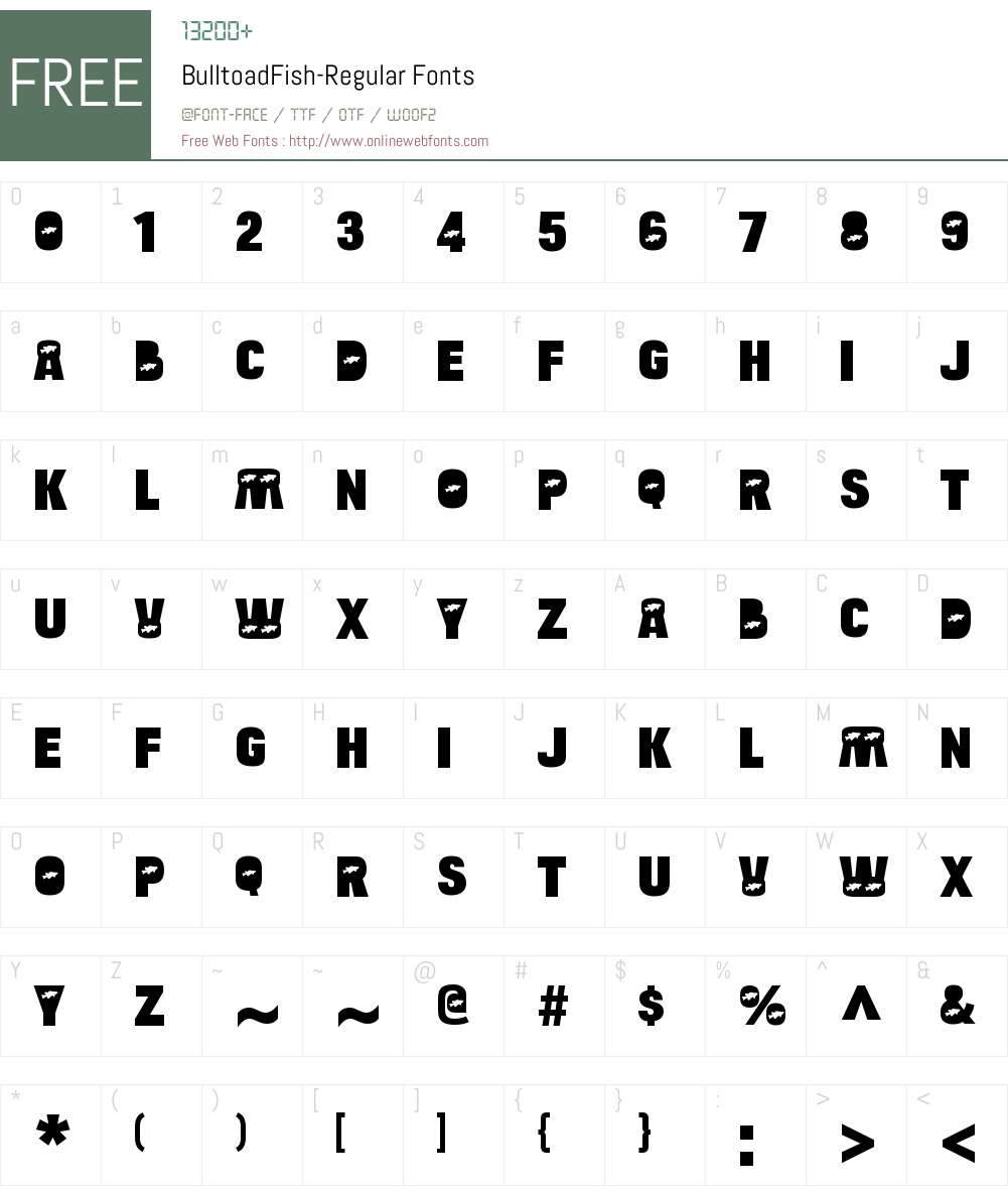 Bulltoad Fish Font Screenshots