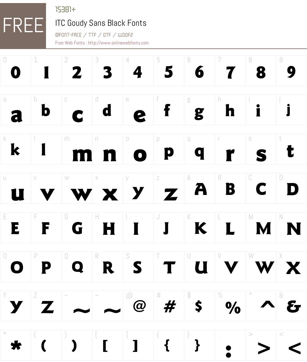 ITC Goudy Sans Font Screenshots
