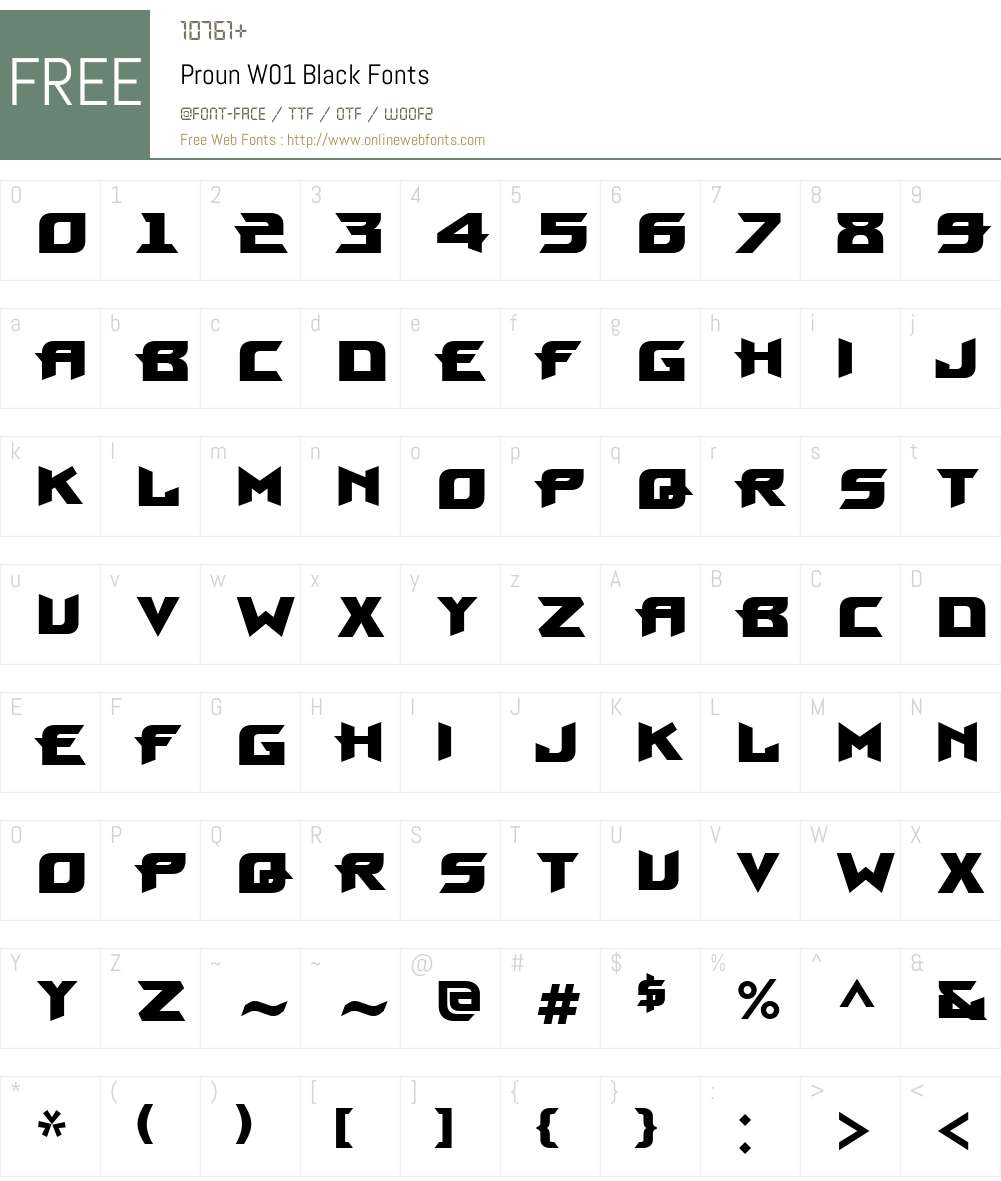 ProunW01-Black Font Screenshots