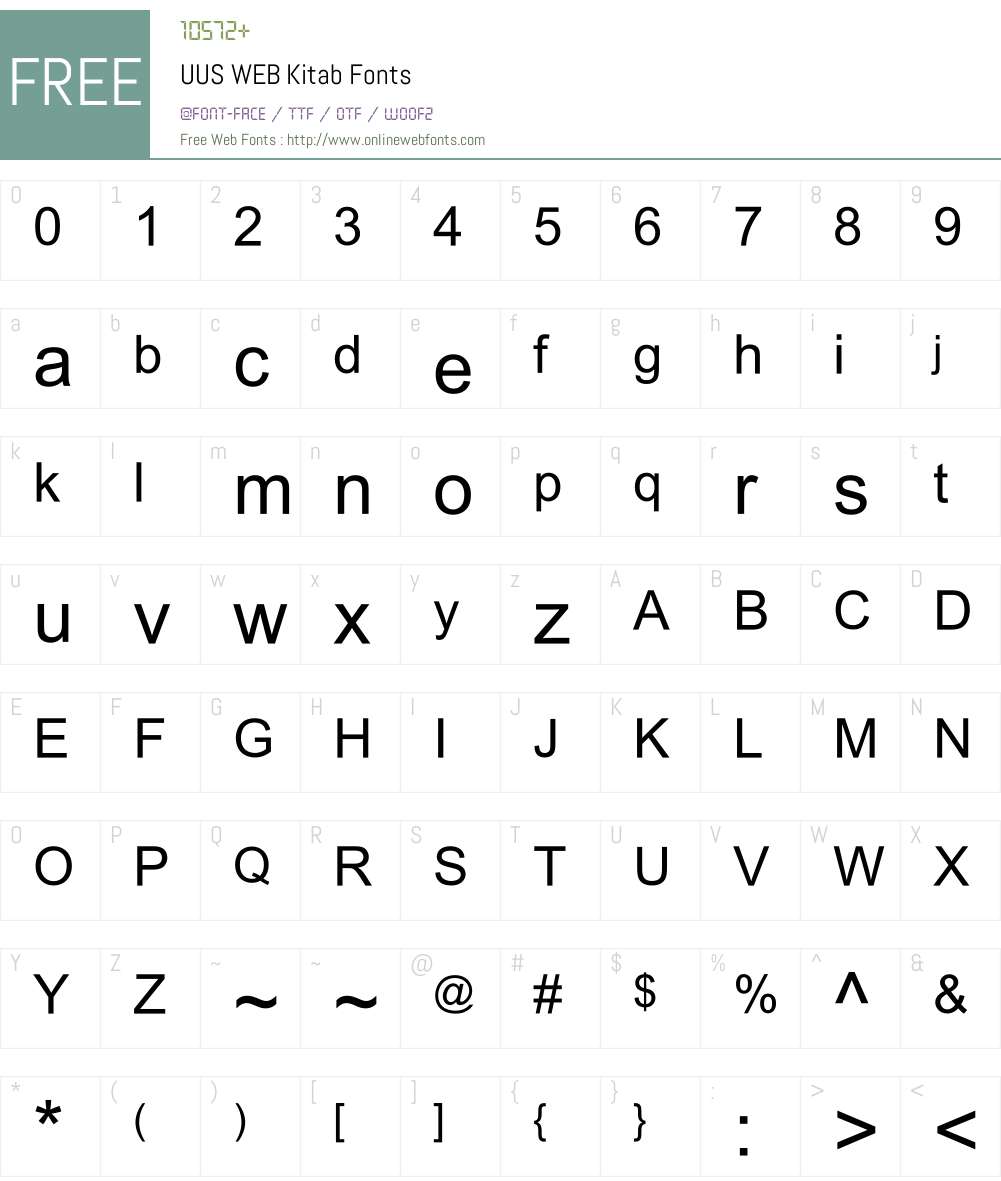 UUS WEB Kitab Font Screenshots