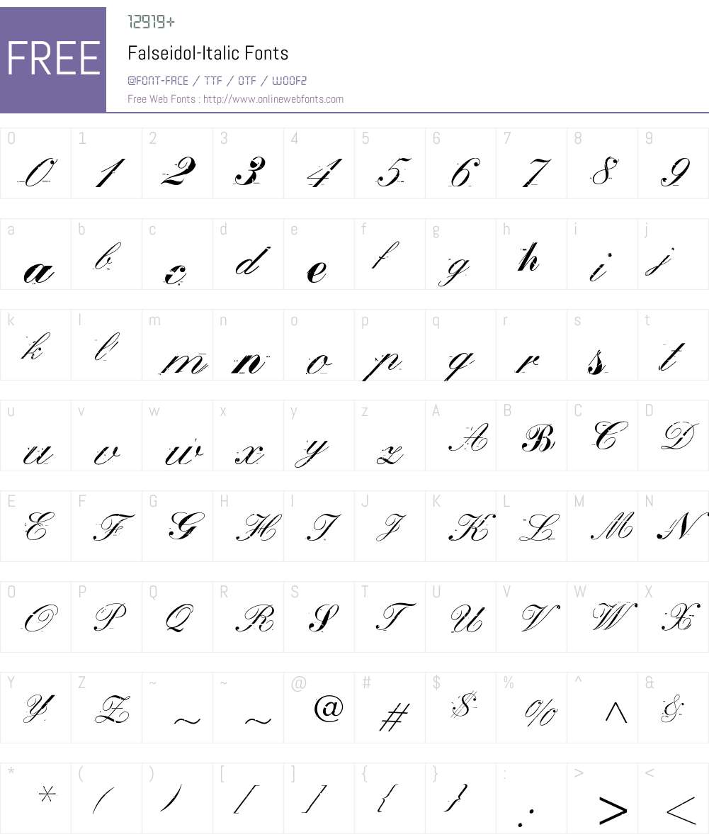Falseidol Font Screenshots