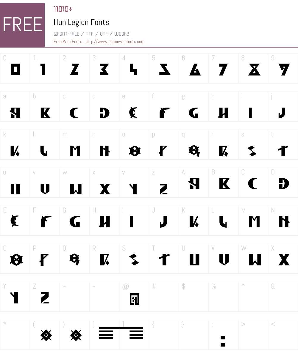 Hun Legion Font Screenshots
