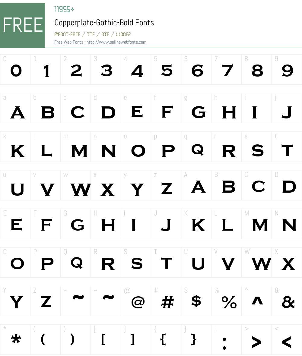 Copperplate-Gothic Font Screenshots