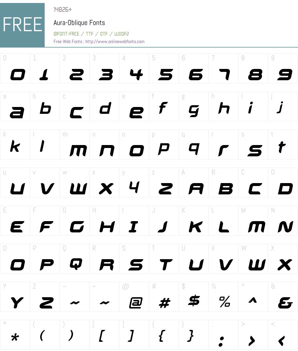 Aura Font Screenshots