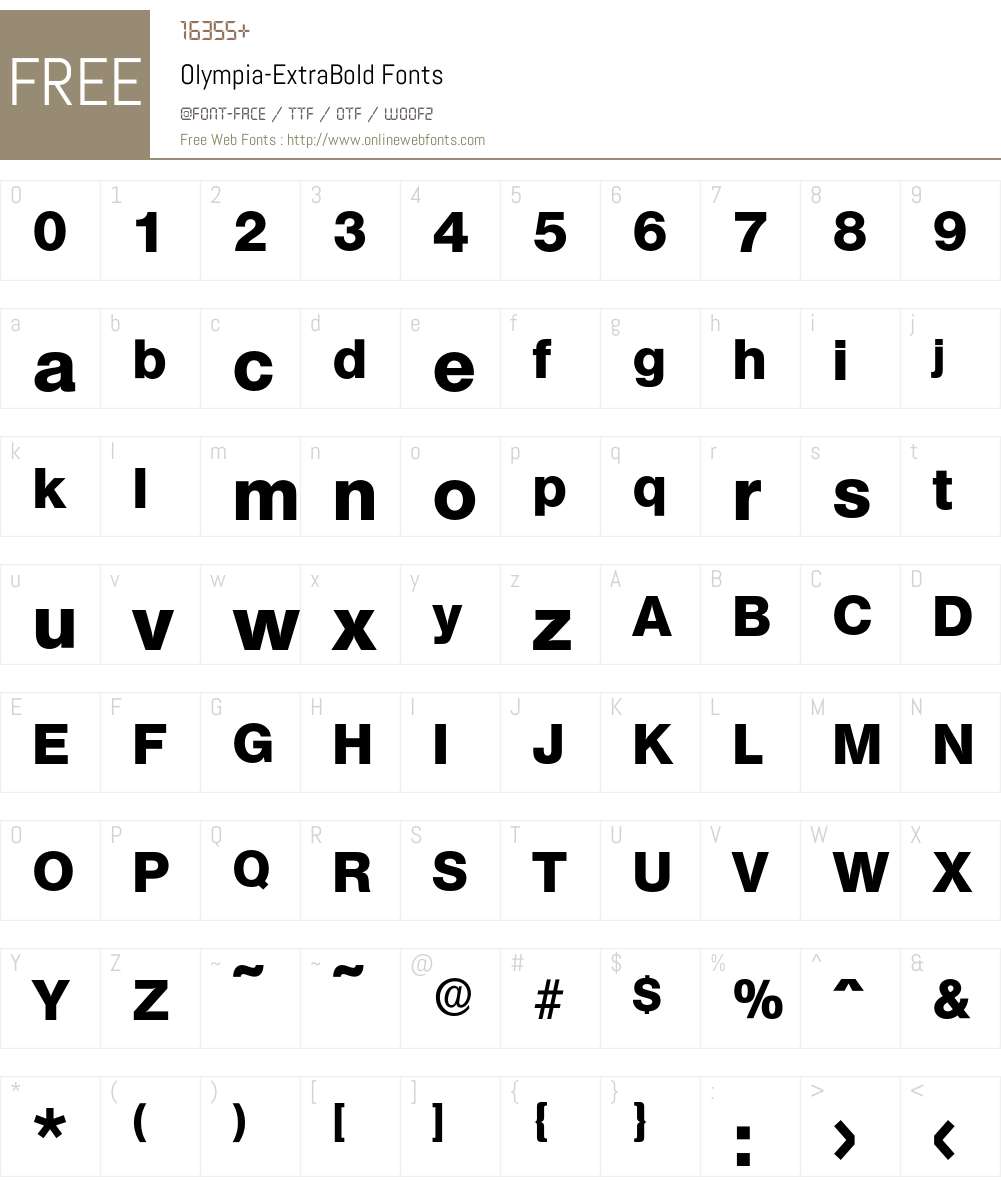 Olympia-ExtraBold Font Screenshots