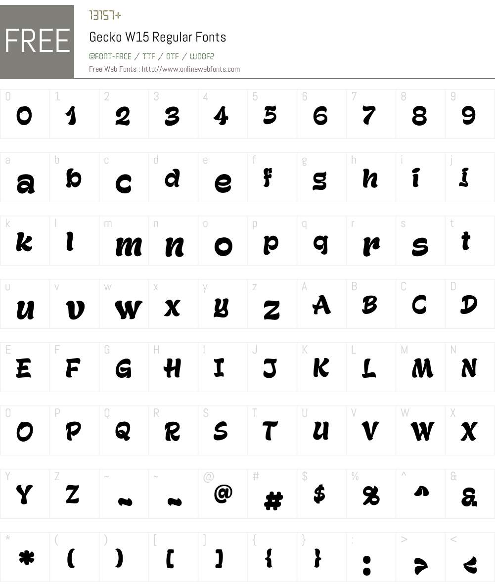 GeckoW15-Regular Font Screenshots