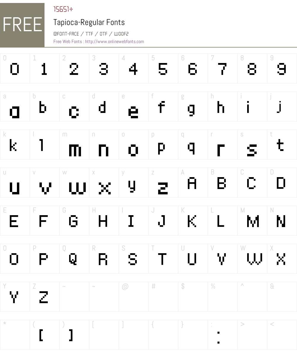 Tapioca Font Screenshots