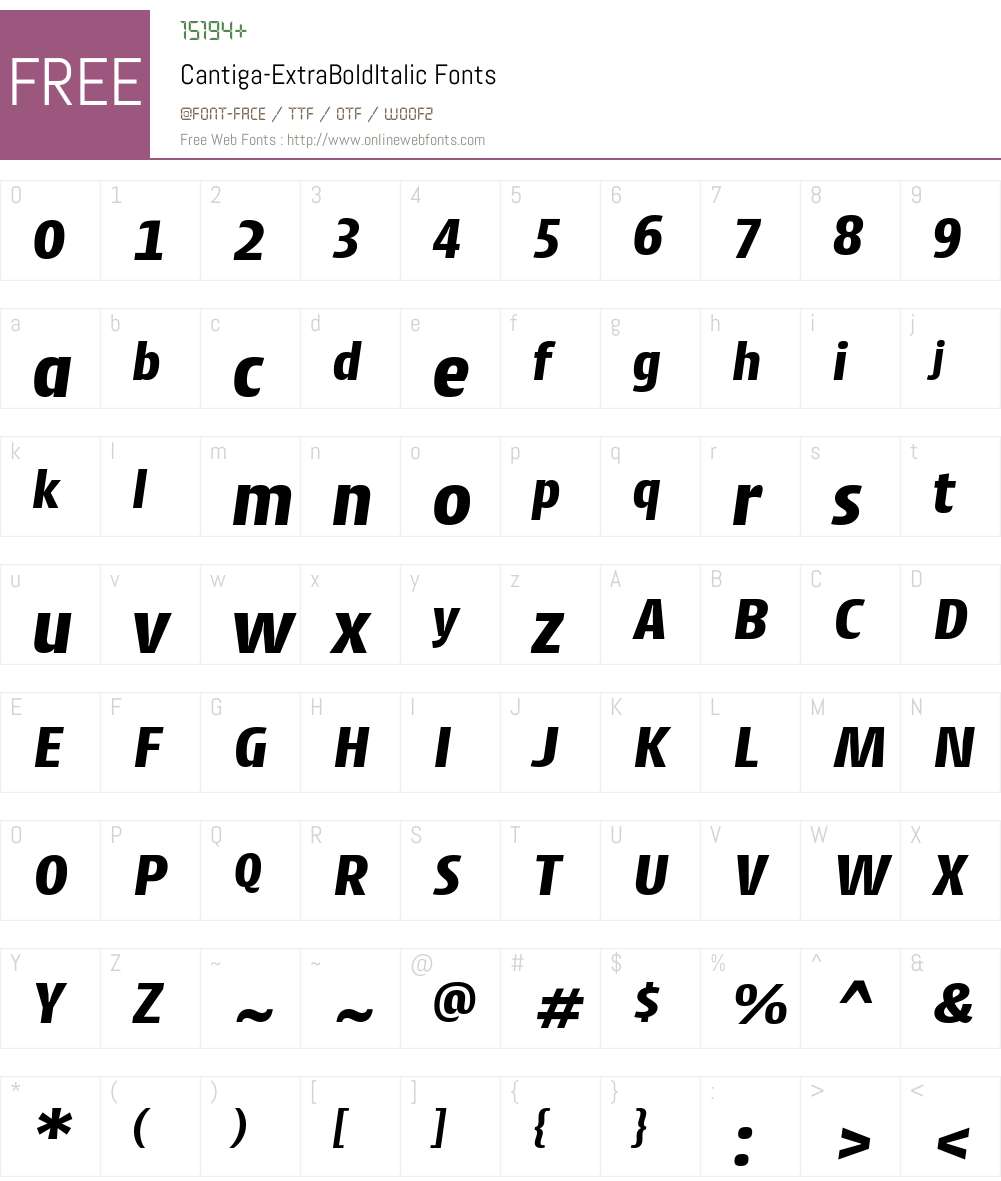 Cantiga ExtraBold Font Screenshots