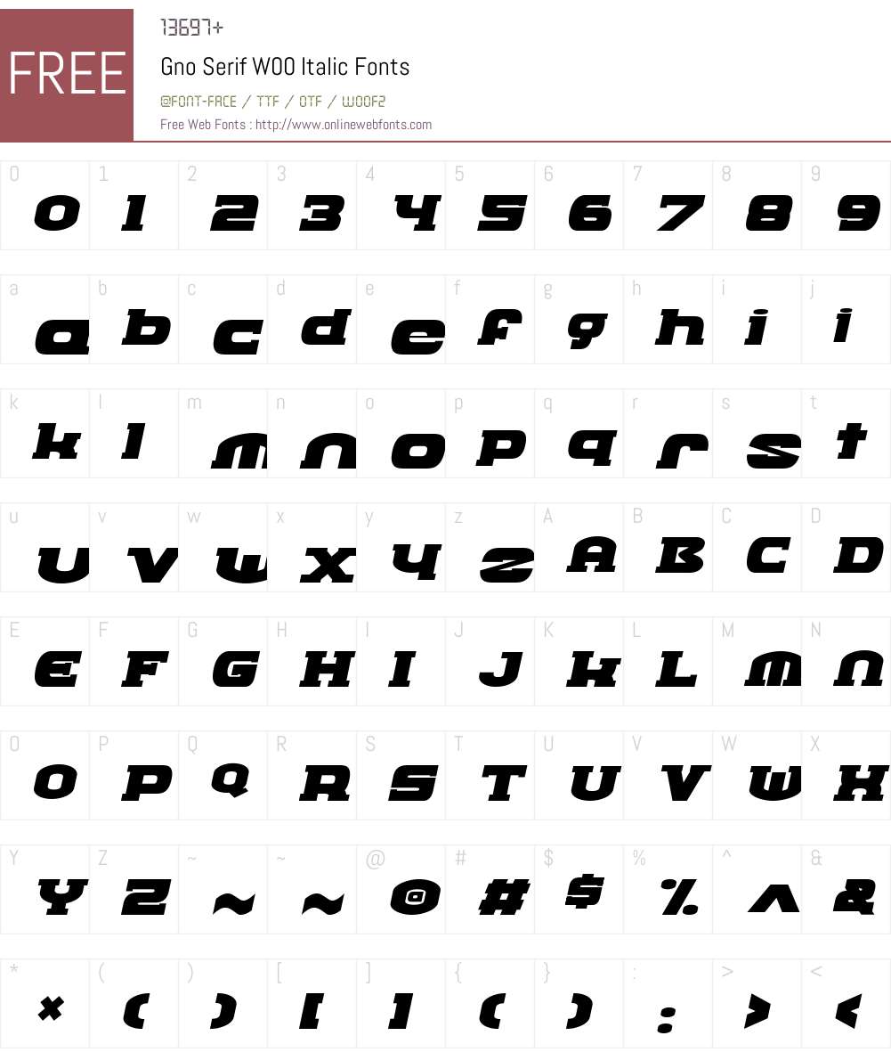 GnoSerifW00-Italic Font Screenshots