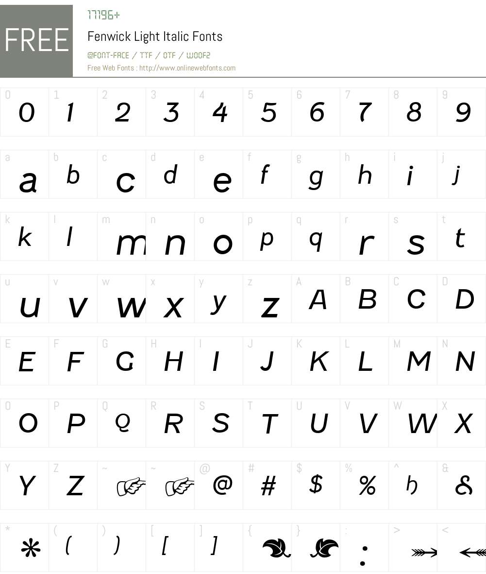 Fenwick Light Font Screenshots