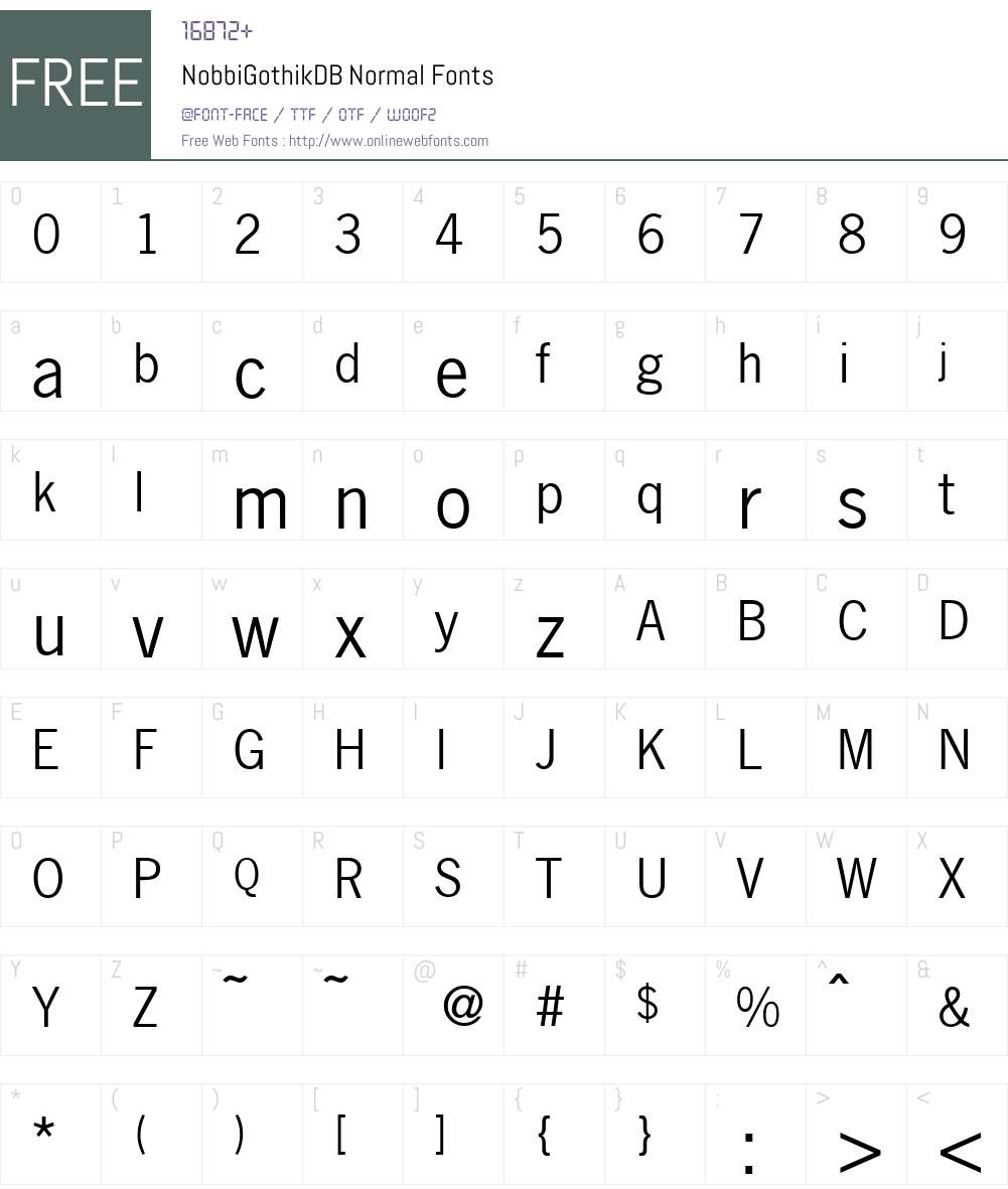 NobbiGothikDB Font Screenshots